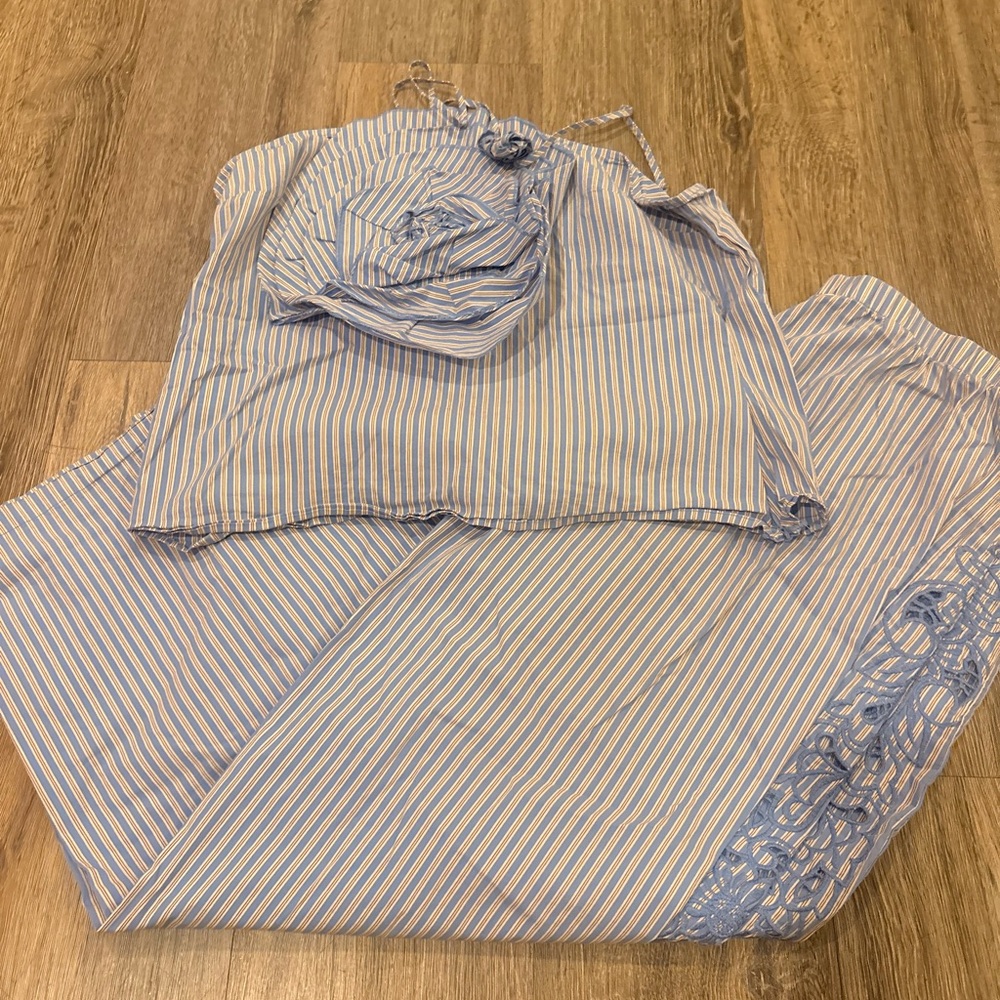 NA-KD Fashion Blue & White Striped Women's Casual Set